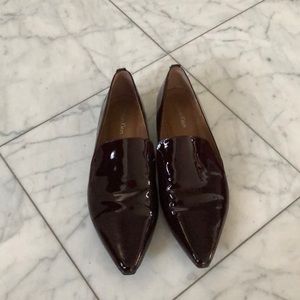Burgundy patent leather loafers